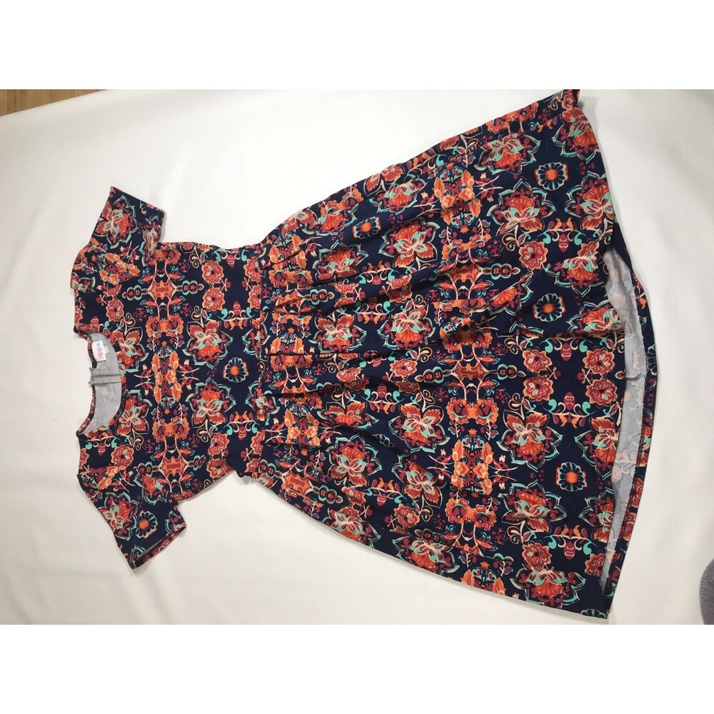 LuLaRoe Women's XL Multi Color Geometric Print Fit & Flare Dress - Picture 2 of 7